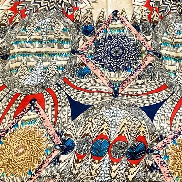 JODIFL Multicolor Printed dress with Red and Blue Accents - Picture 5 of 6